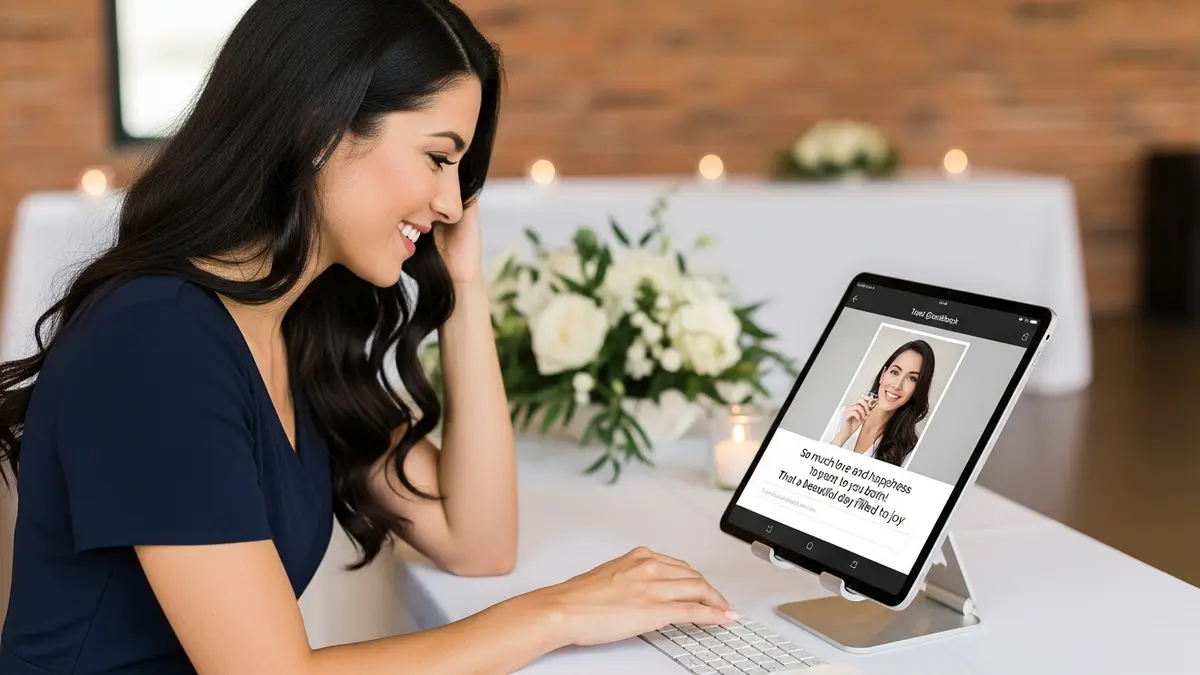 digital wedding photo guest book on tablet